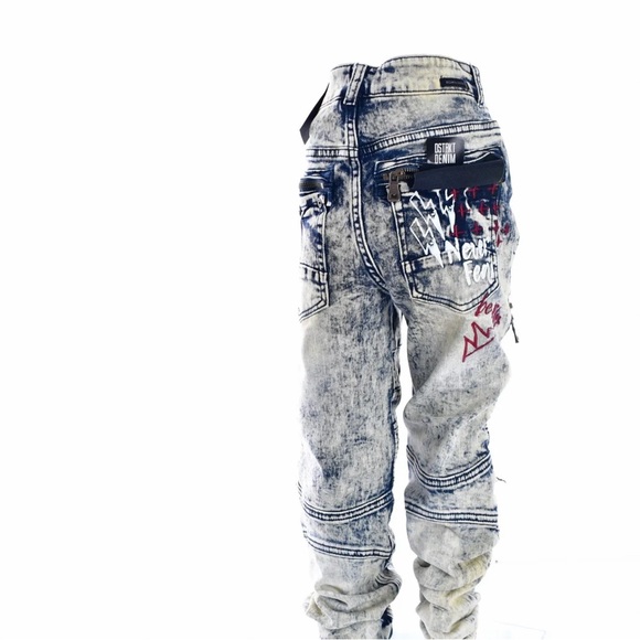 BOYS’ VINTAGE GRAPHIC BIKER JEANS - Picture 3 of 4